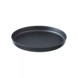 Assiettes Santo rondes noires Ø120xh18 PP/talc, micro-ondables, aptes lave vaisselle